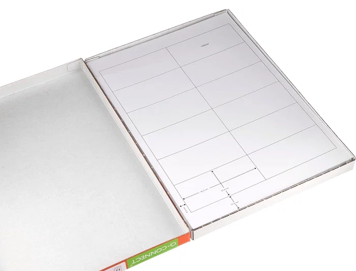 Q-connect Etiqueta Adhesiva KF10652 96.5x42.3 mm para Fotocopiadora Laser Ink-jet, Caja 100 Hojas DIN A4