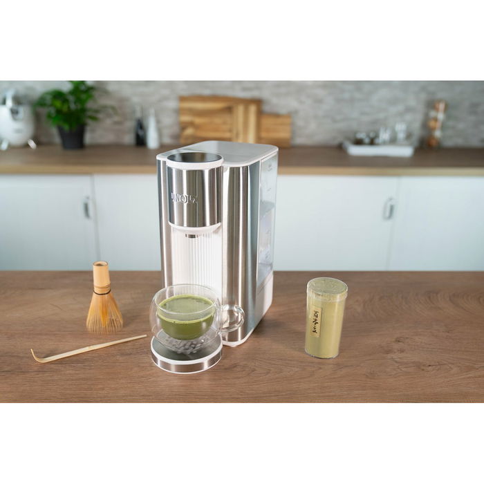 UNOLD Ava Express 18610 - Hervidor de Agua Eléctrico, 2.5 Litros, 2600 W, Acero Inoxidable y Plástico, 6 Ajustes de Temperatura, Indicador de Nivel, Plata y Blanco