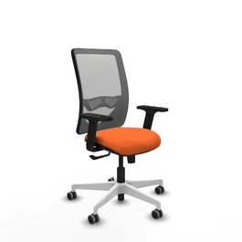 PIQUERAS Y CRESPO Silla de oficina Zulema con Mecanismo Sincro, Tela Naranja y Malla Gris