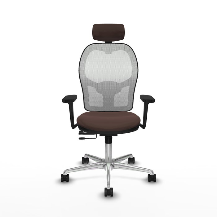 PIQUERAS Y CRESPO Silla de oficina Jorquera con mecanismo Sincro/Traslack, Marrón oscuro y Blanco PIQUERAS Y CRESPO Silla de oficina Jorquera con mecanismo Sincro/Traslack, Marrón oscuro y Blanco