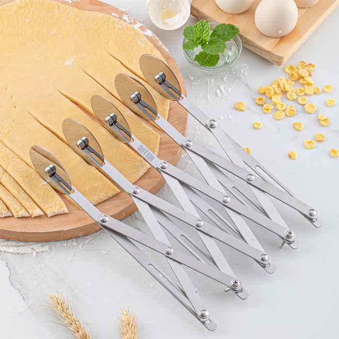 Quttin Cortador de Masa 5 Ruedas Acero Inoxidable 24.8 cm (12 Unidades)