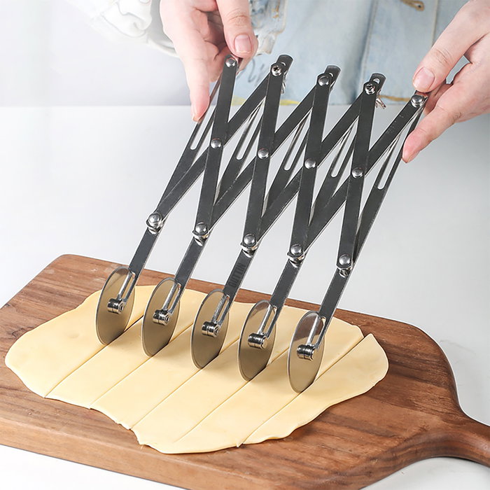 Quttin Cortador de Masa 5 Ruedas Acero Inoxidable 24.8 cm (12 Unidades)