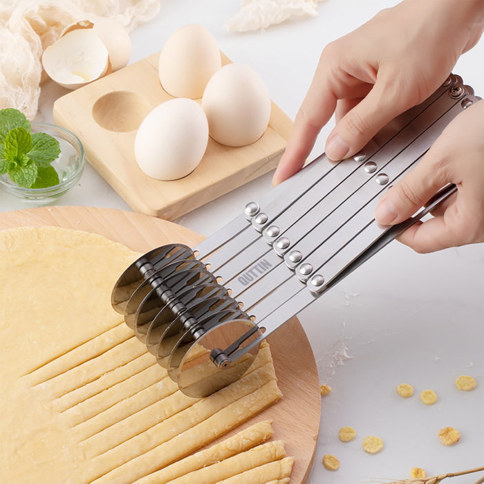 Quttin Cortador de Masa 5 Ruedas Acero Inoxidable 24.8 cm (12 Unidades)