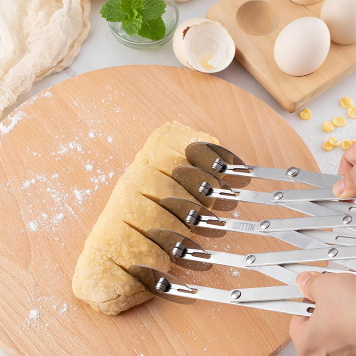 Quttin Cortador de Masa 5 Ruedas Acero Inoxidable 24.8 cm (12 Unidades)