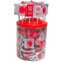 ALTERNATIVA 3 Piruletas Redondas de Cereza Ecológicas Bio 200 Uds - Con Azúcar de Caña de Comercio Justo y Aromas Naturales