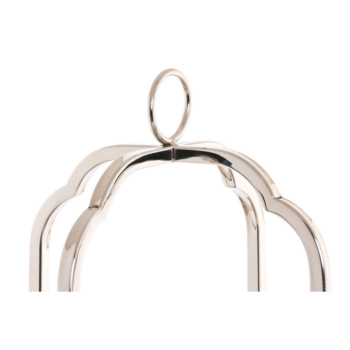 DKD Home Decor Portavelas de Acero y Cristal Cromado Plateado
