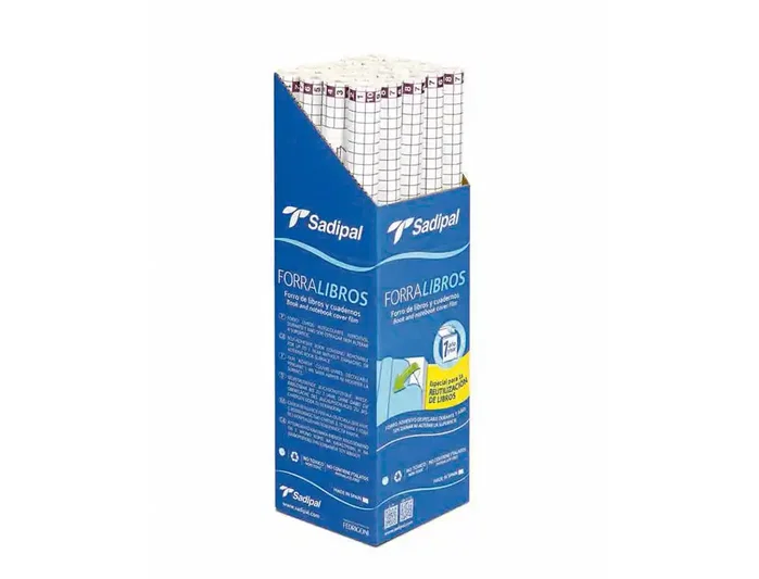 Sadipal Rollo Plástico Adhesivo Forralibros, 0.33x1.5 m, 50 Micras, Despegable Hasta 1 Año Sadipal Rollo Plástico Adhesivo Forralibros, 0.33x1.5 m, 50 Micras, Despegable Hasta 1 Año