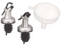 Kinvara Set 2 Dosificadores Embudo de Plástico ABS y Acero Inoxidable S-S Transparente y Metal 12x6x16 cm (Set de 24)