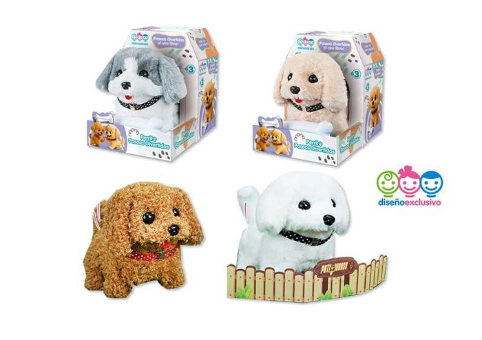 Jugatoys Peluche Perro que anda y ladra con hueso - Modelos surtidos Jugatoys Peluche Perro que anda y ladra con hueso - Modelos surtidos