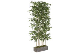 DKD Home Decor Planta de Bambú Verde con Pie de Madera