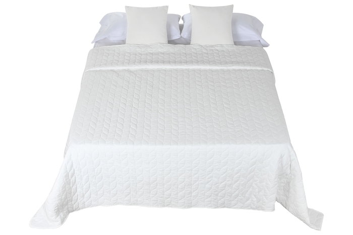 DKD Home Decor Colcha Cottage Blanco Roto 260 x 240 cm Poliester (2 Unidades)