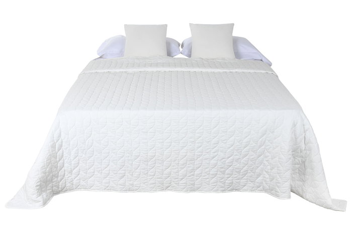 DKD Home Decor Colcha Cottage Blanco Roto 260 x 240 cm Poliester (2 Unidades)