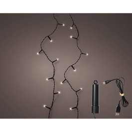 Lumineo Guirnalda de exterior recargable con 100 LEDs y luz cálida