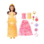 Mattel Disney Princess Muñeca Bella 2 en 1 Historias Mágicas Jfj82 con Atuendos y Accesorios Articulada para +3 Años