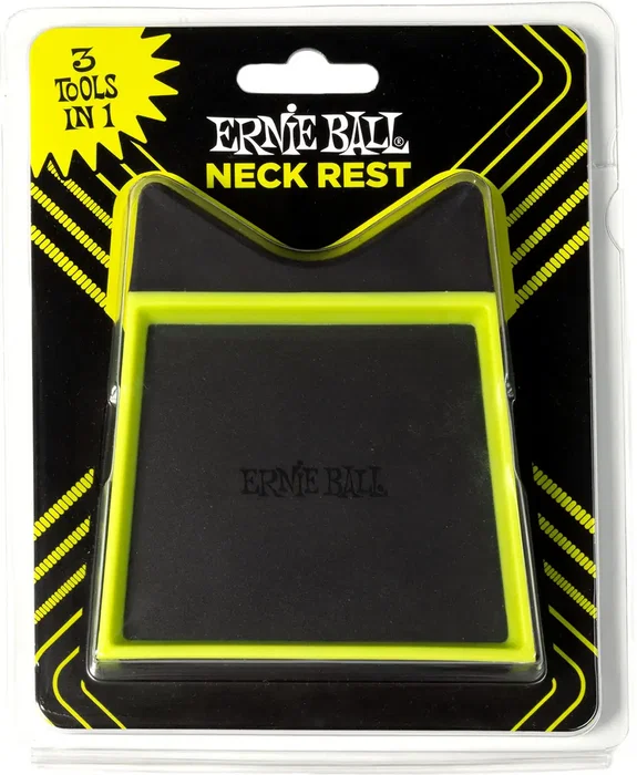 ERNIEBALL Soporte Para Mástil de Guitarra 3 en 1, Multifunción con Apoyo Acolchado y Bandeja Accesorios, Diseño Universal para Guitarras y Bajos P09617