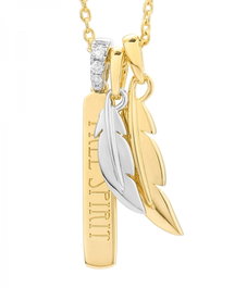 Secrecy Collar Free Spirit de Plata de Ley con Baño de Oro de 18k y Diamante