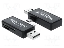 DeLOCK 91731 Lector de tarjetas Micro USB OTG + USB A Negro