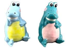 DKD Home Decor Hucha para Niños, Azul Verde, Cocodrilo, 8 x 13.5 x 12 cm (4 Unidades)