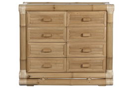 DKD Home Decor Cómoda Tropical 50 x 95 x 112 cm Natural Bambú Ratán 8 Cajones