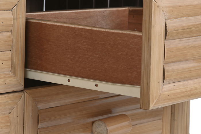 DKD Home Decor Cómoda Tropical 50 x 95 x 112 cm Natural Bambú Ratán 8 Cajones