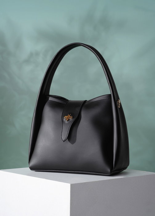 Lucky Bees Bolso Bandolera 1255 Negro Piel de Polivinilo