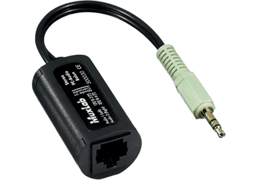 MUXLAB Balun Mini-Jack Estéreo Emisor/Receptor para Audio Transmisión 1.5 km Cat 5e/6
