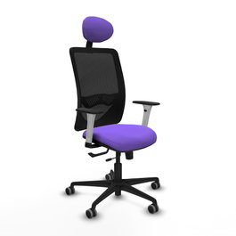 PIQUERAS Y CRESPO Silla de oficina Zulema con mecanismo Sincro/Traslack, Lila y Negro