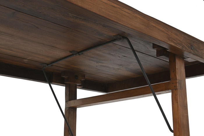 DKD Home Decor Mesa Comedor Plegable de Madera Reciclada Color Natural 240 x 90 x 77 cm