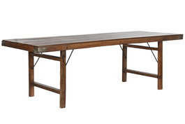DKD Home Decor Mesa Comedor Plegable de Madera Reciclada Color Natural 240 x 90 x 77 cm