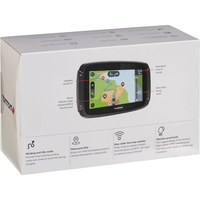 TomTom RIDER 550 GPS para motocicleta con mapa mundial