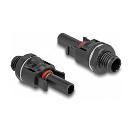 DeLOCK Conectores Solares DL4 para Crimpar, Macho y Hembra, Negro