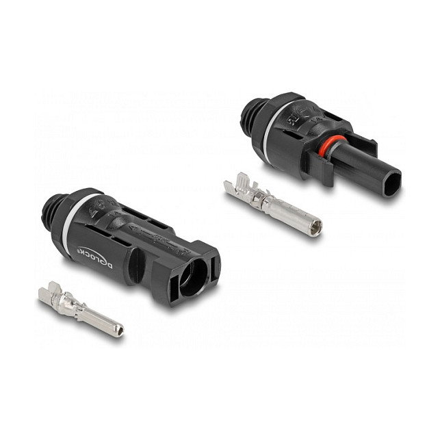 DeLOCK Conectores Solares DL4 para Crimpar, Macho y Hembra, Negro, 2 Unidades DeLOCK Conectores Solares DL4 para Crimpar, Macho y Hembra, Negro, 2 Unidades