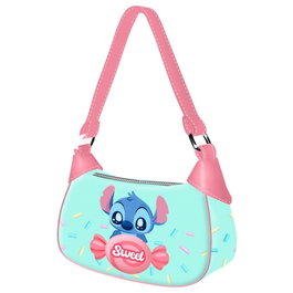 Disney Lilo & Stitch Bolso de Hombro Casual Fino en PVC Azul, 14.5 x 21.5 x 8 cm