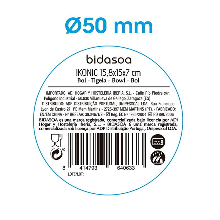 Bol Cerámico Ikonic Bidasoa 15,8x15x7 cm Bol Cerámico Ikonic Bidasoa 15,8x15x7 cm