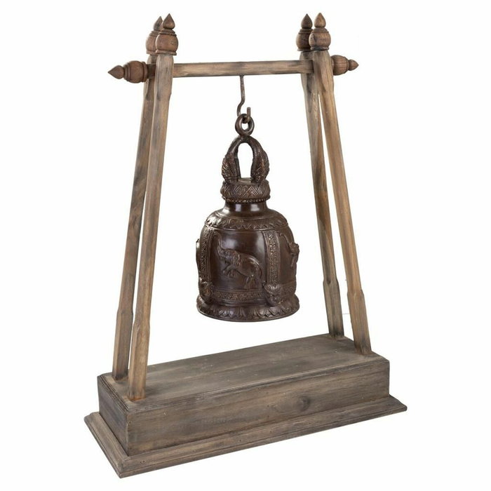 Campana Alexandra House Living Marrón Cobre Madera Cuerda Hierro 16 x 72 x 48 cm Campana Alexandra House Living Marrón Cobre Madera Cuerda Hierro 16 x 72 x 48 cm