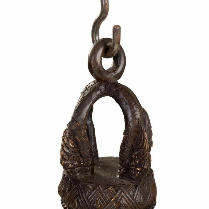 Campana Alexandra House Living Marrón Cobre Madera Cuerda Hierro 16 x 72 x 48 cm Campana Alexandra House Living Marrón Cobre Madera Cuerda Hierro 16 x 72 x 48 cm