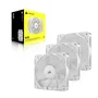 Corsair RS120 Ventilador para PC - Pack de 3 Unidades, 120mm, PWM, Blanco, 2100 RPM, 4.15 mmH2O, CO-9050193-WW