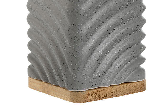 DKD Home Decor Portacepillos de Dolomita y Bambú, Pack de 2