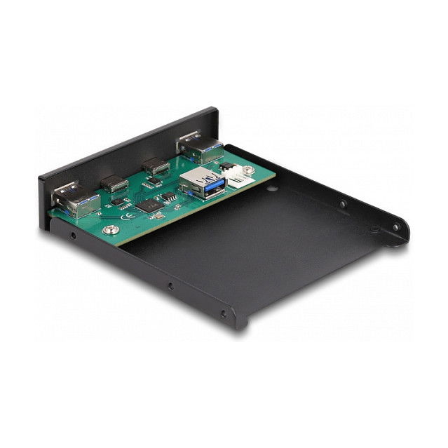 DeLOCK Panel Frontal USB 3.2 Gen 1 (5 Gbps) 2x USB Tipo-C + 2x USB Tipo-A de 3.5 Pulgadas (8.89 cm) para Bahía de Unidad - Negro, Metal - VIA VL817 DeLOCK Panel Frontal USB 3.2 Gen 1 (5 Gbps) 2x USB Tipo-C + 2x USB Tipo-A de 3.5 Pulgadas (8.89 cm) para Bahía de Unidad - Negro, Metal - VIA VL817