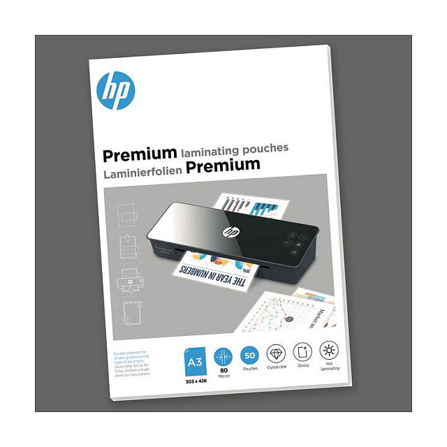 HP Fundas de laminación Premium A3, 80 micras, 50 piezas HP Fundas de laminación Premium A3, 80 micras, 50 piezas