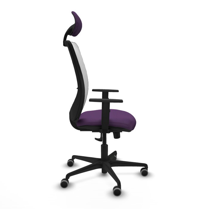 PIQUERAS Y CRESPO Silla de oficina Zulema con mecanismo Sincro, Morado y Blanco