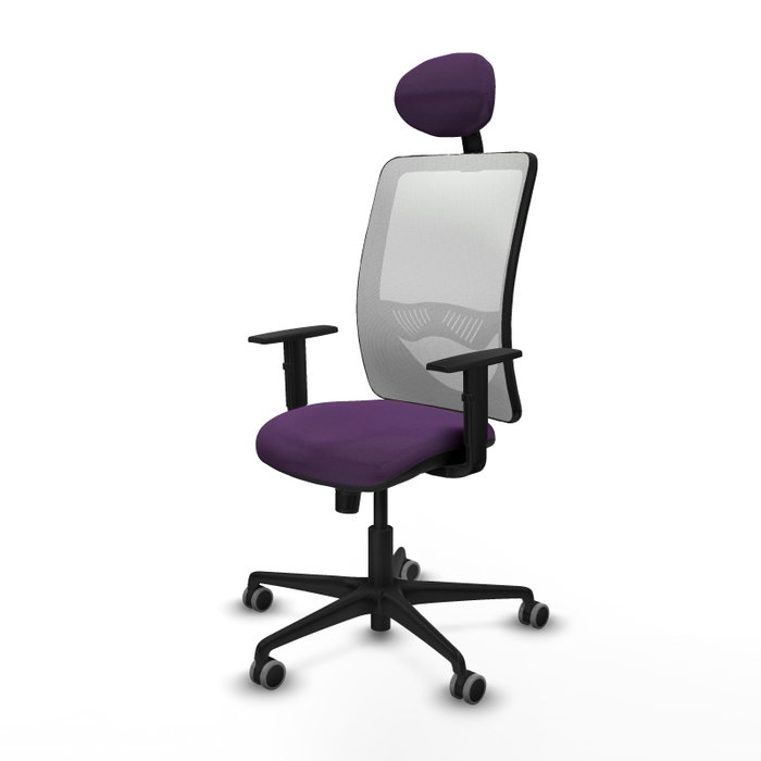 PIQUERAS Y CRESPO Silla de oficina Zulema con mecanismo Sincro, Morado y Blanco