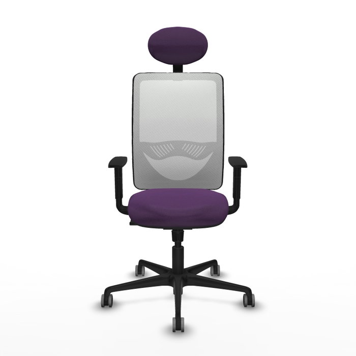 PIQUERAS Y CRESPO Silla de oficina Zulema con mecanismo Sincro, Morado y Blanco