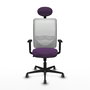 PIQUERAS Y CRESPO Silla de oficina Zulema con mecanismo Sincro, Morado y Blanco
