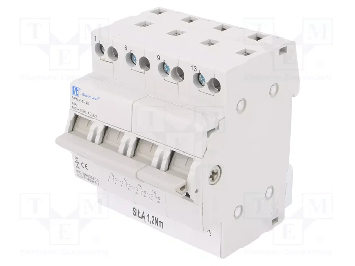 SPAMEL Interruptor de red-generador 4 polos 40A 240/415VAC IP20 SPAMEL Interruptor de red-generador 4 polos 40A 240/415VAC IP20