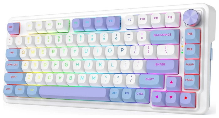 Redragon Ucal Max K673WBP-RGB-MAX Teclado Mecánico Inalámbrico 82 Teclas RGB Blanco Layout Español