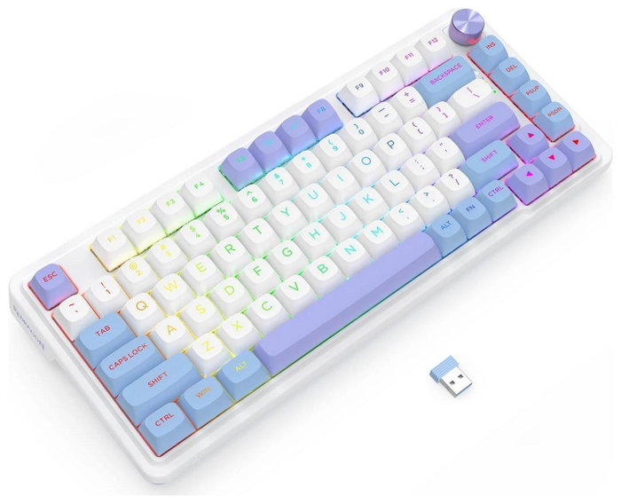 Redragon Ucal Max K673WBP-RGB-MAX Teclado Mecánico Inalámbrico 82 Teclas RGB Blanco Layout Español
