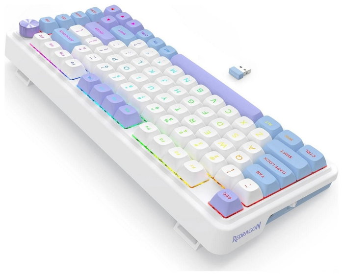 Redragon Ucal Max K673WBP-RGB-MAX Teclado Mecánico Inalámbrico 82 Teclas RGB Blanco Layout Español