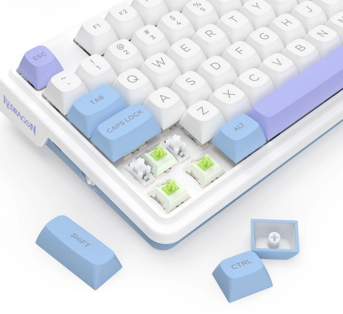 Redragon Ucal Max K673WBP-RGB-MAX Teclado Mecánico Inalámbrico 82 Teclas RGB Blanco Layout Español