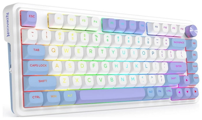Redragon Ucal Max K673WBP-RGB-MAX Teclado Mecánico Inalámbrico 82 Teclas RGB Blanco Layout Español